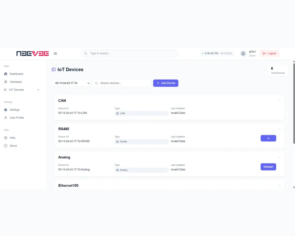 NVZen Iot Dashboard - 1